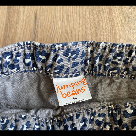 Jumping Beans Girls Cuffed Ocelot Leopard Print Jeans Gray Blue Boyfriend - Picture 4 of 5
